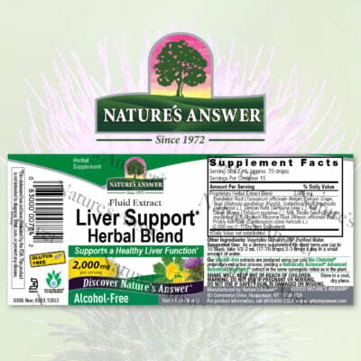 natures answer liver support 30ml label