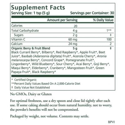 pure synergy organic berry powder ingredients
