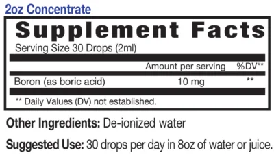 eidon ionic minerals boron 60ml ingredients